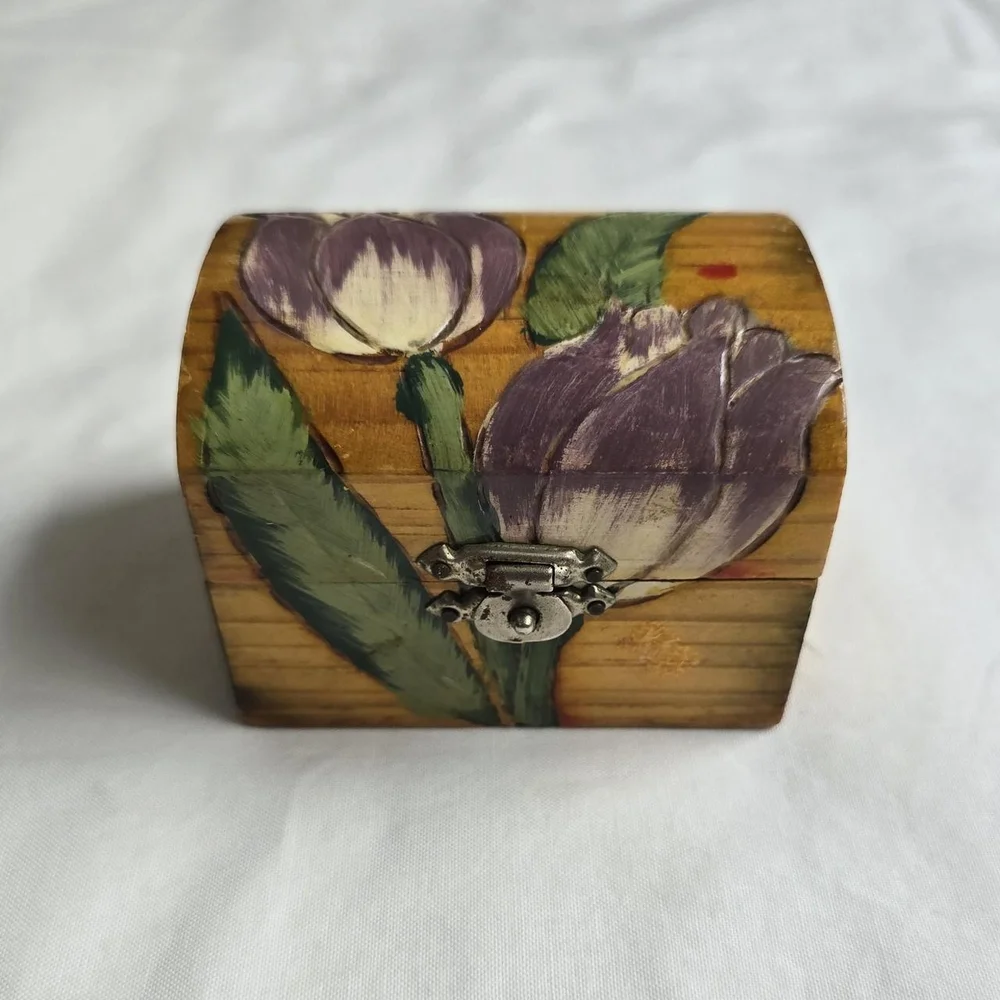 Floral Wooden Trinket Box